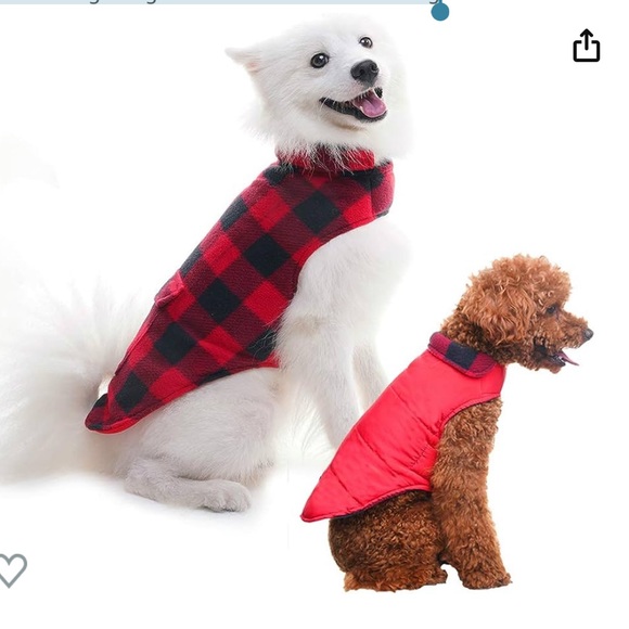 SCENEREAL Dog Winter Clothes Reversible Jacket Coat Plaid Vest -Large - Picture 5 of 14